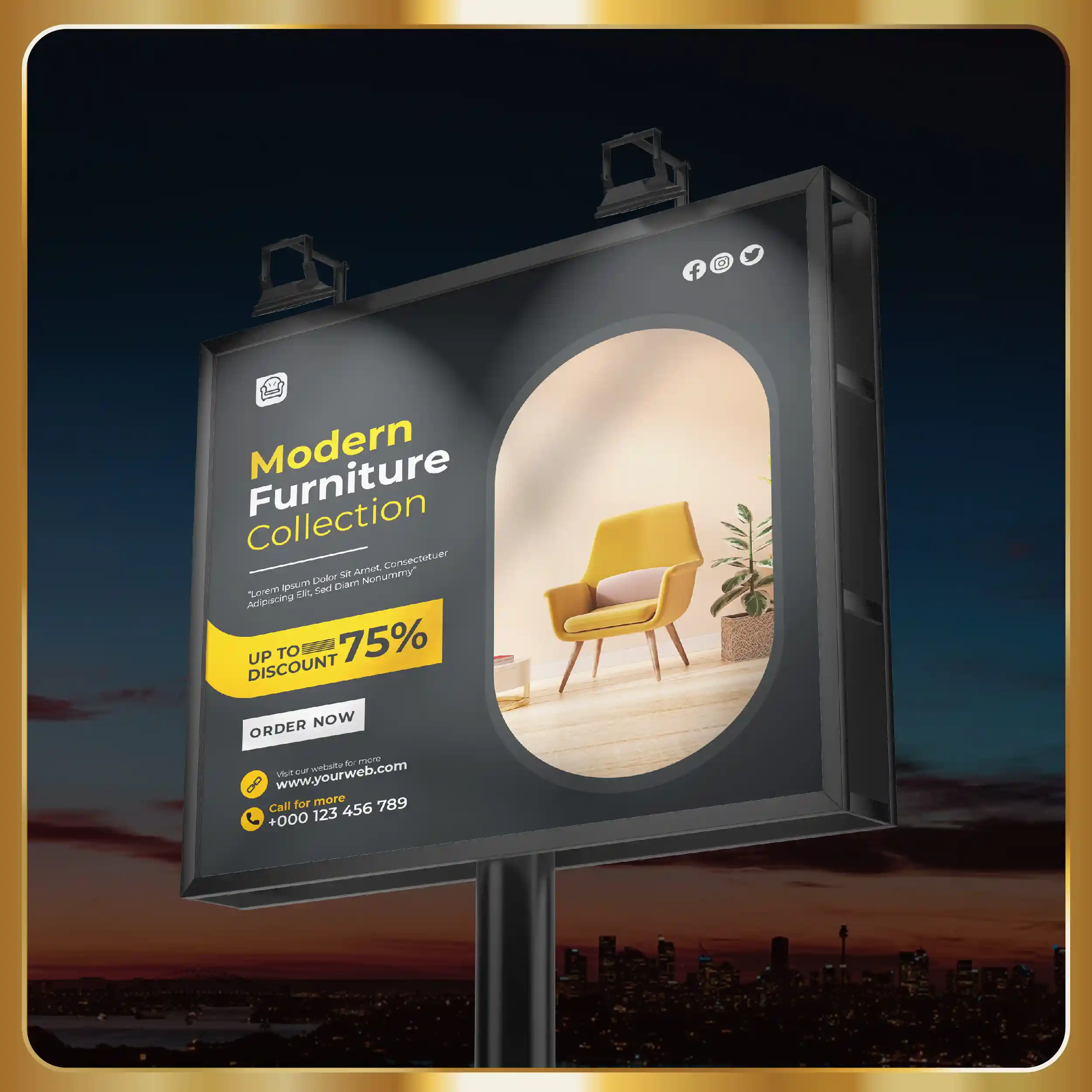 Real estate billboard template psd.